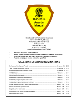 OSPE 2013-2014 Awards Manual