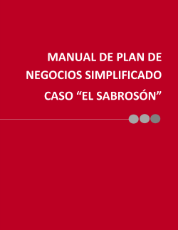 MANUAL DE PLAN DE NEGOCIOS SIMPLIFICADO CASO “EL SABROSÓN”