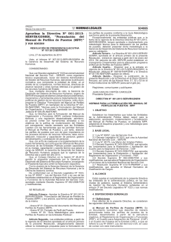 504085 Aprueban la Directiva Nº 001-2013- SERVIR/GDSRH, “Formulación del