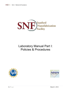 Laboratory Manual Part I: Policies &amp; Procedures  March 3, 2014