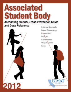 Associated Student Body 2012 Accounting Manual, Fraud Prevention Guide