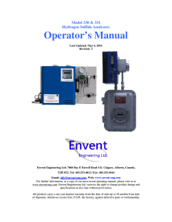 Operator’s Manual  Model 330 &amp; 331 Hydrogen Sulfide Analyzers