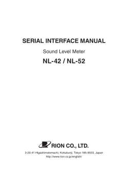 NL-42 / NL-52 SERIAL INTERFACE MANUAL Sound Level Meter