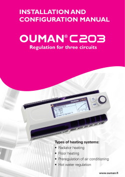 INSTALLATION AND CONFIGURATION MANUAL Regulation for three circuits Types of heating systems: