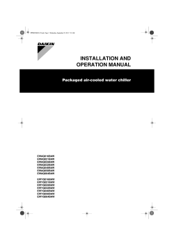 INSTALLATION AND OPERATION MANUAL Packaged air-cooled water chiller