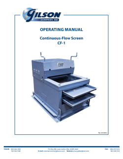 Operating Manual Continuous-Flow Screen CF-1 pHOne: