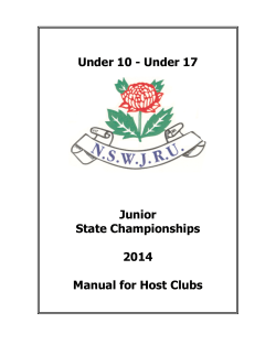 Under 10 - Under 17  Junior State Championships