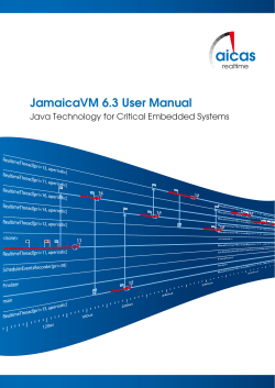 JamaicaVM 6.3 User Manual Java Technology for Critical Embedded Systems