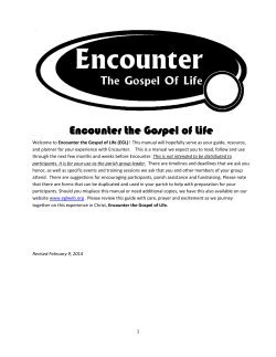 Encounter the Gospel of Life