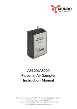 AS100/AS200 Personal Air Sampler Instruction Manual