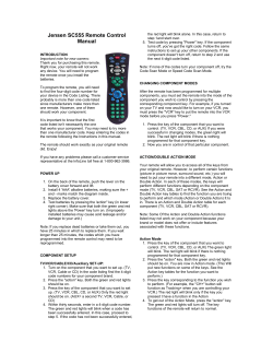 Jensen SC555 Remote Control Manual