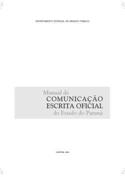 COMUNICAÇÃO ESCRITA OFICIAL Manual de do Estado do Paraná