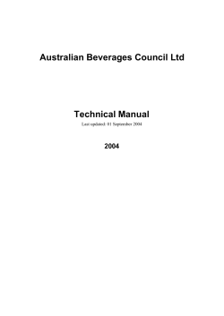 Australian Beverages Council Ltd Technical Manual  2004