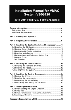 Installation Manual for VMAC System V90G120 2015-2011 Ford F250-F550 6.7L Diesel