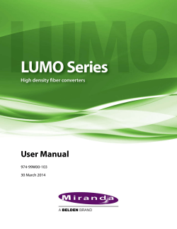 User Manual 974-99M00-103 30 March 2014