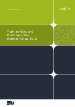 Victorian Home and Community Care program manual 2013