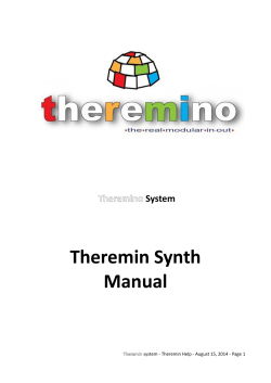 Theremin Synth Manual  System