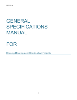 GENERAL SPECIFICATIONS MANUAL