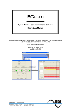 ECcom  Signal Monitor Communications Software Operations Manual