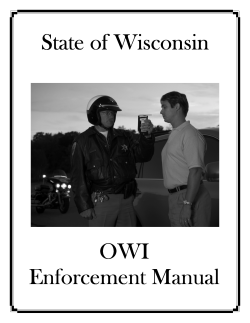 State of Wisconsin OWI Enforcement Manual