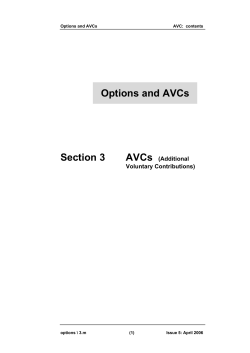 Options and AVCs Section 3 AVCs