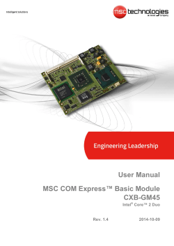 User Manual MSC COM Express™ Basic Module CXB-GM45