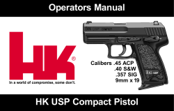 Operators Manual HK USP Compact Pistol Calibers .45 ACP .40 S&amp;W