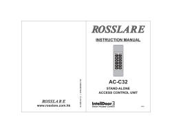 ROSSLARE AC-C32 ROSSLAR E INSTRUCTION MANUAL