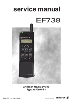 service manual Ericsson Mobile Phone Type 1030601-BV EN/LZB 126 1319 R2A
