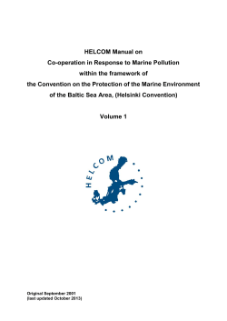 HELCOM Manual on Co-operation in Response to Marine Pollution