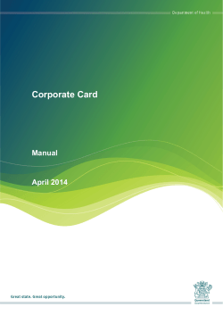 Corporate Card Manual April 2014