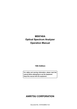 MS9740A Optical Spectrum Analyzer Operation Manual