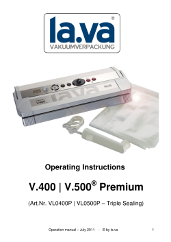 V.400 | V.500 Premium  Operating Instructions