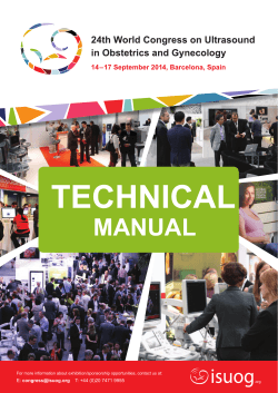 TECHNICAL MANUAL  For more information about exhibition/sponsorship opportunities, contact us at: