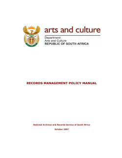RECORDS MANAGEMENT POLICY MANUAL  October 2007
