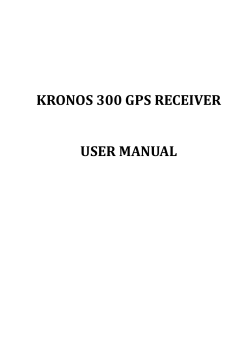 KRONOS 300 GPS RECEIVER  USER MANUAL