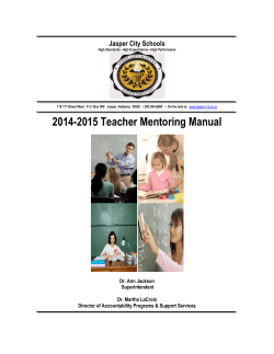 2014-2015 Teacher Mentoring Manual Jasper City Schools