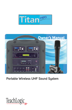 Owner’s Manual Portable Wireless UHF Sound System