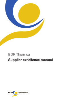 BDR Thermea Supplier excellence manual
