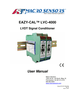 EAZY-CAL™ User Manual LVDT Signal Conditioner