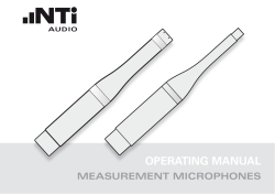 OPERATING MANUAL MeasureMent Microphones