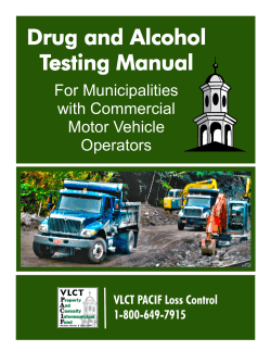 Drug and Alcohol Testing Manual For Municipalities with Commercial