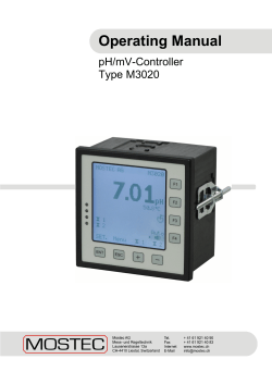 Operating Manual pH/mV-Controller Type M3020