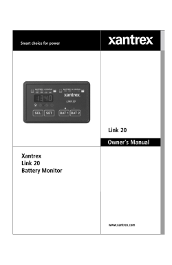 Link 20 Xantrex Battery Monitor Owner's Manual