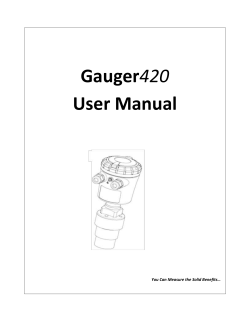 Gauger User Manual  You Can Measure the Solid Benefits…