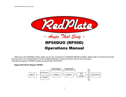 RP50DUO (RP50D) Operations Manual