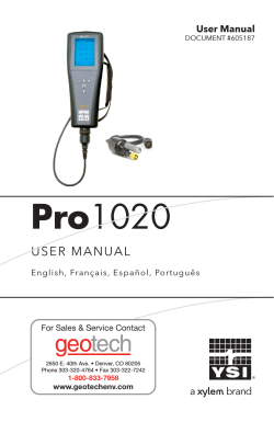 Pro USER MANUAL User Manual English, Français, Español, Português