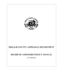 DEKALB COUNTY APPRAISAL DEPARTMENT  BOARD OF ASSESSORS POLICY MANUAL (11