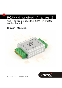 PCAN-MicroMod Analog 2 User Manual Application-specific PCAN-MicroMod Motherboard