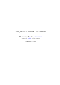 Node.js v0.10.32 Manual &amp; Documentation PDF created by Mirco Zeiss -